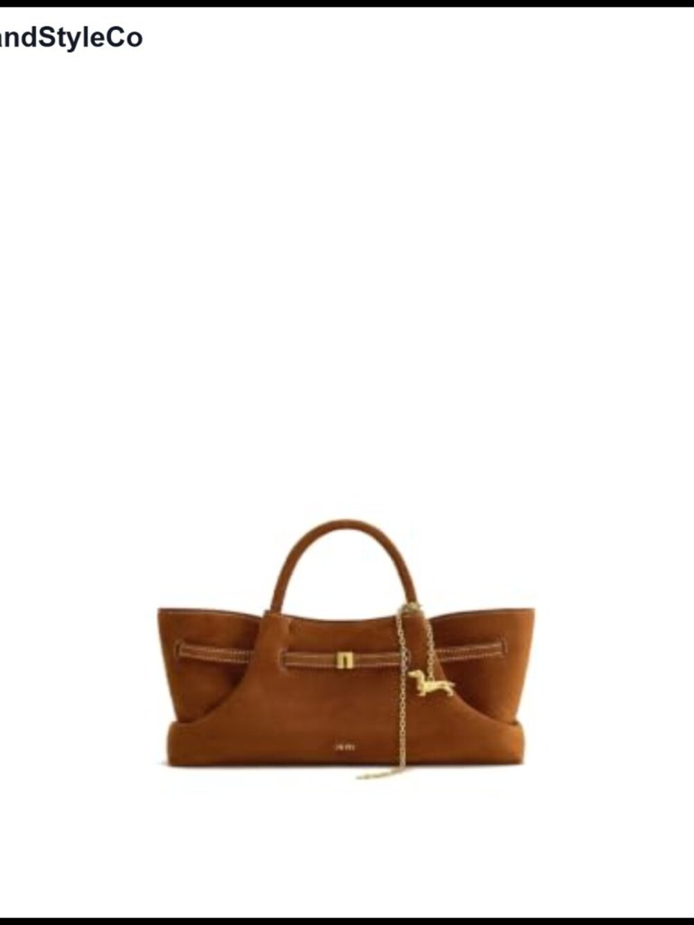 JW PEI Maeve Faux Suede Tote Bag with Gold Metal Charm